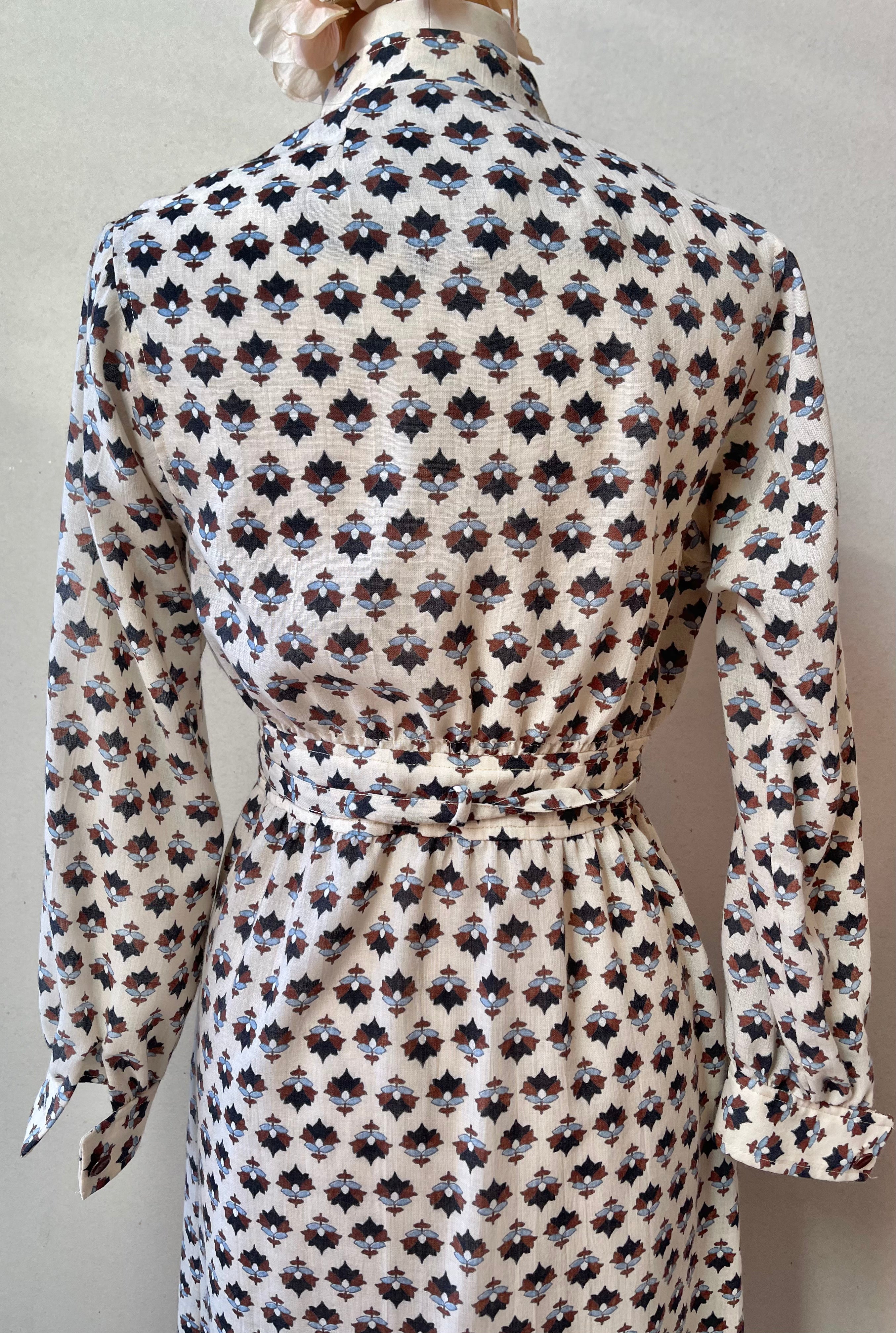 Umba Parnes Feinstein 60s Wool Print Shirt Dress | Size Medium