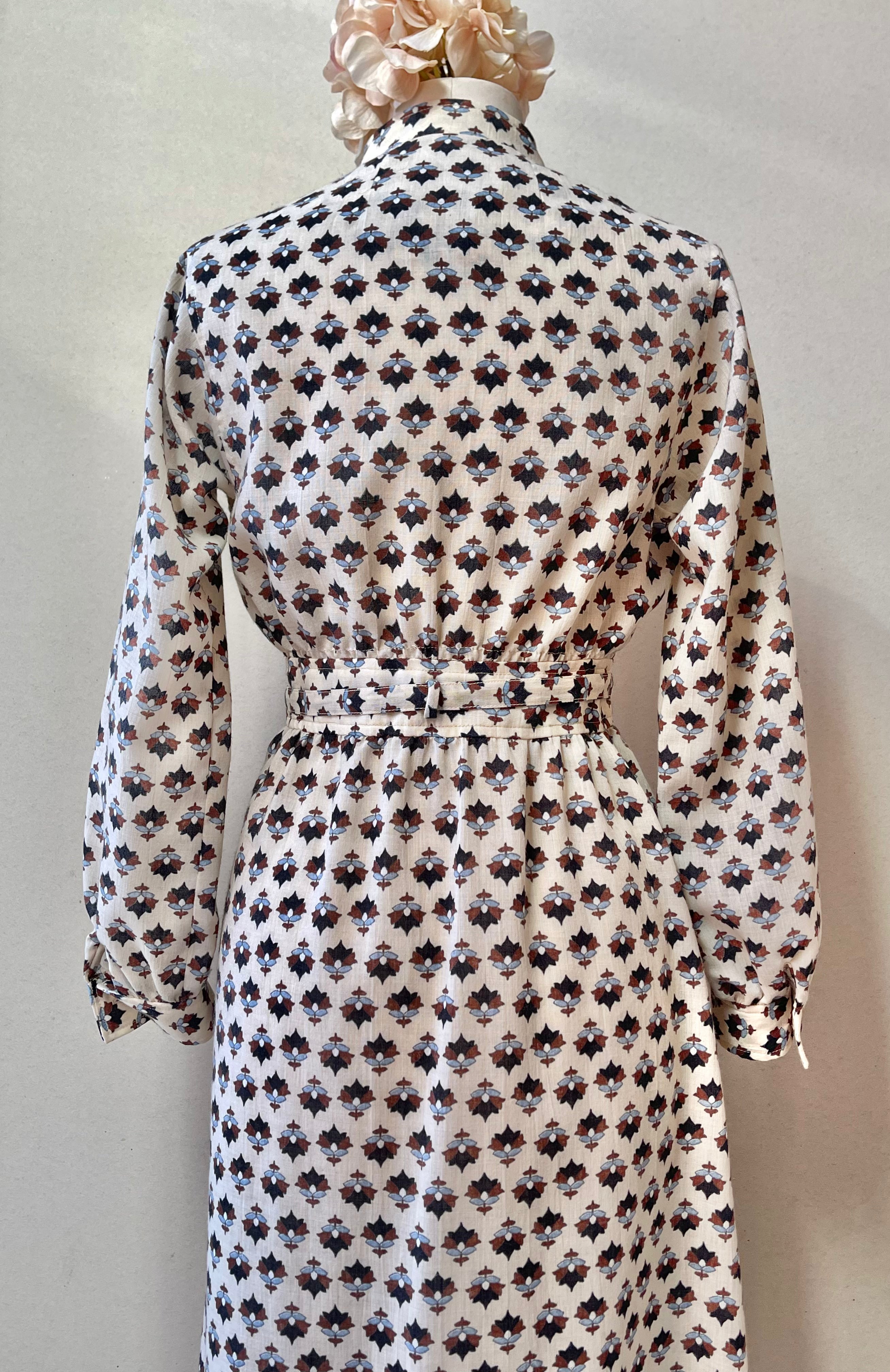 Umba Parnes Feinstein 60s Wool Print Shirt Dress | Size Medium