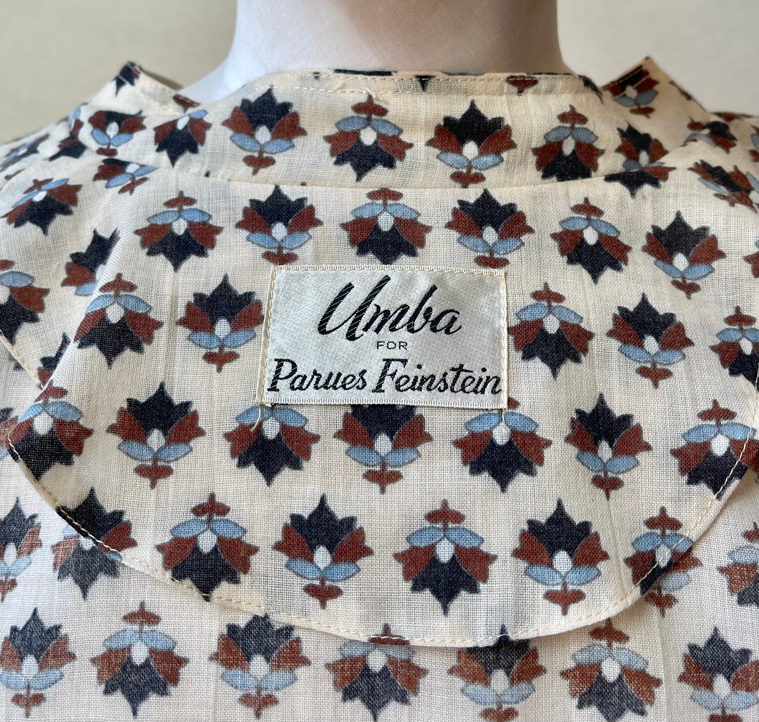 Umba Parnes Feinstein 60s Wool Print Shirt Dress | Size Medium