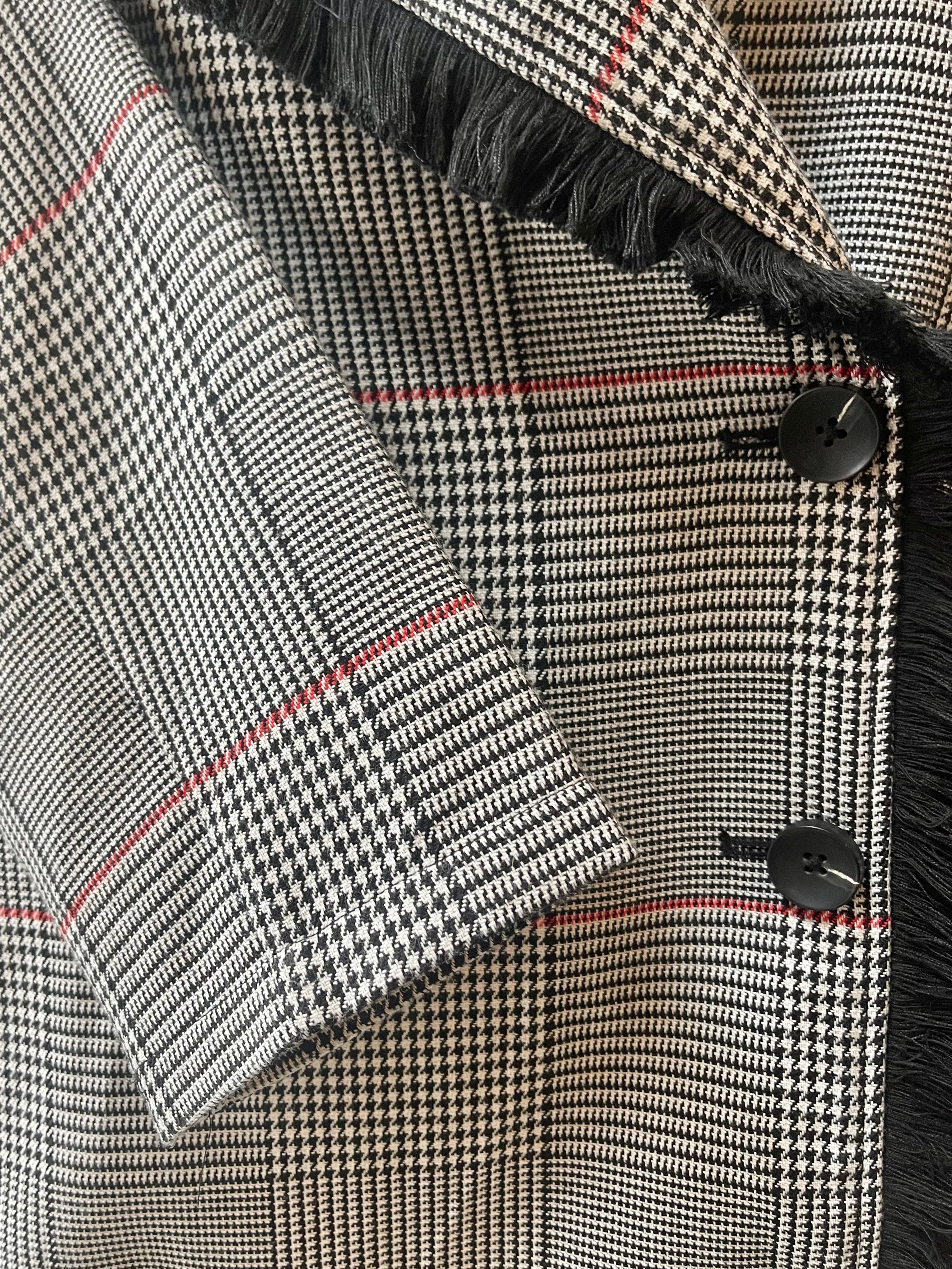 Laurie Felt Glen Plaid Double Breasted Blazer | Size 1X