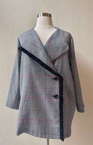 Laurie Felt Glen Plaid Double Breasted Blazer | Size 1X