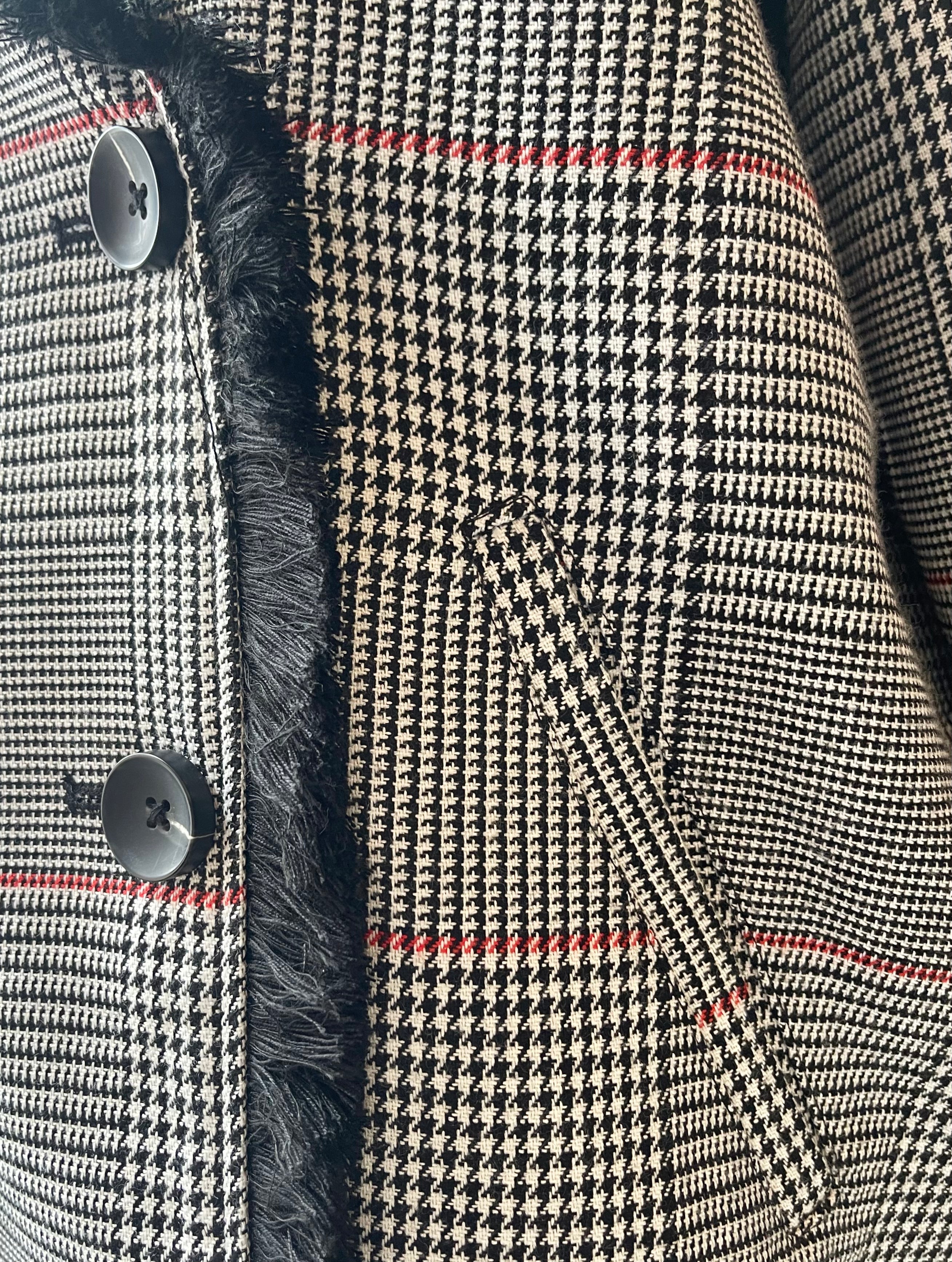 Laurie Felt Glen Plaid Double Breasted Blazer | Size 1X