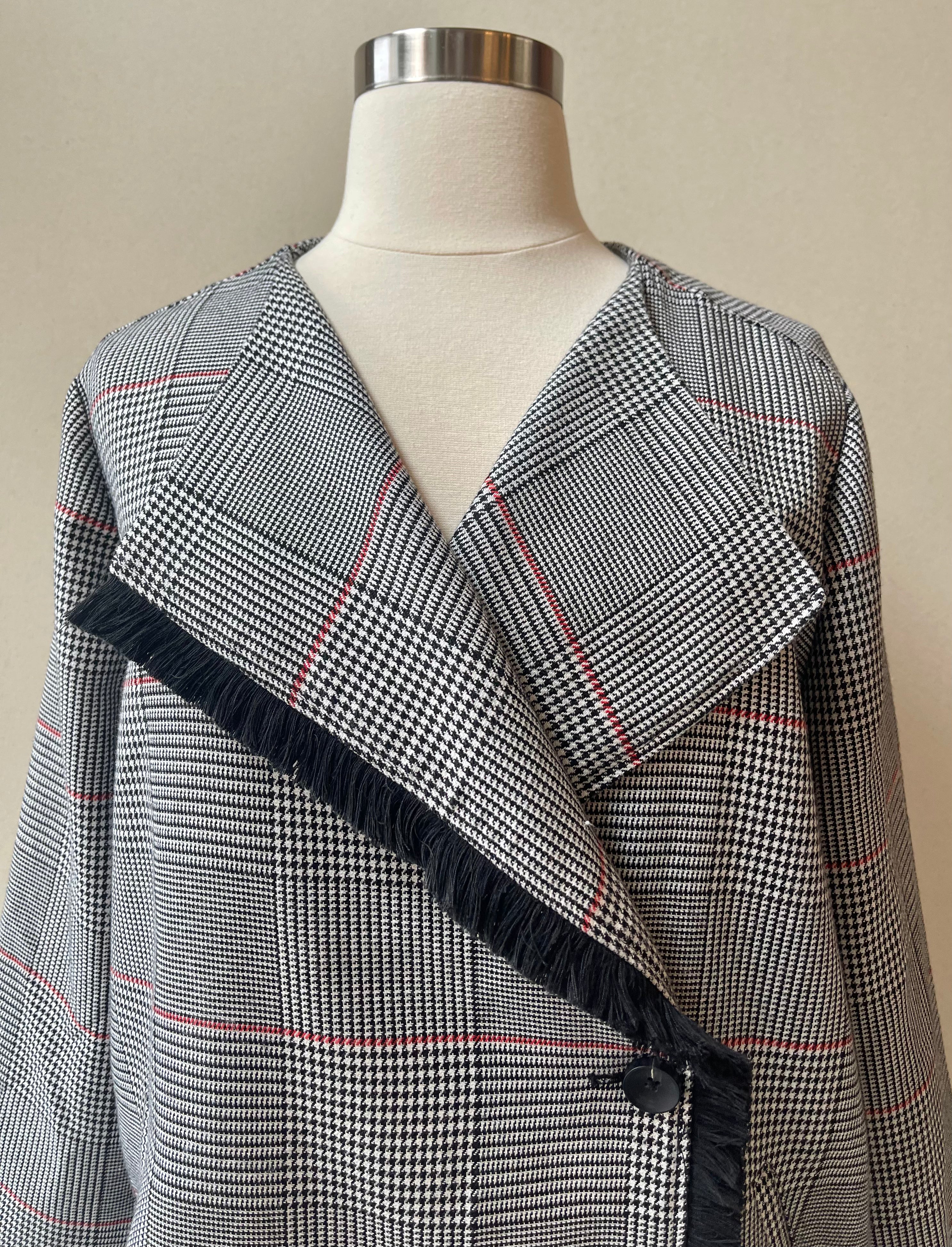 Laurie Felt Glen Plaid Double Breasted Blazer | Size 1X