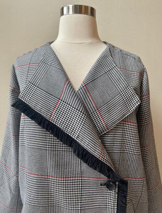 Laurie Felt Glen Plaid Double Breasted Blazer | Size 1X