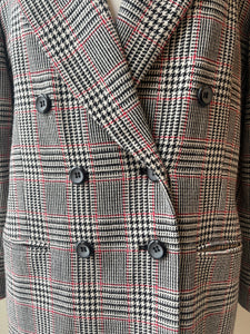 Amanda Smith 90s Vintage Wool Houndstooth Plaid Blazer | Size 14