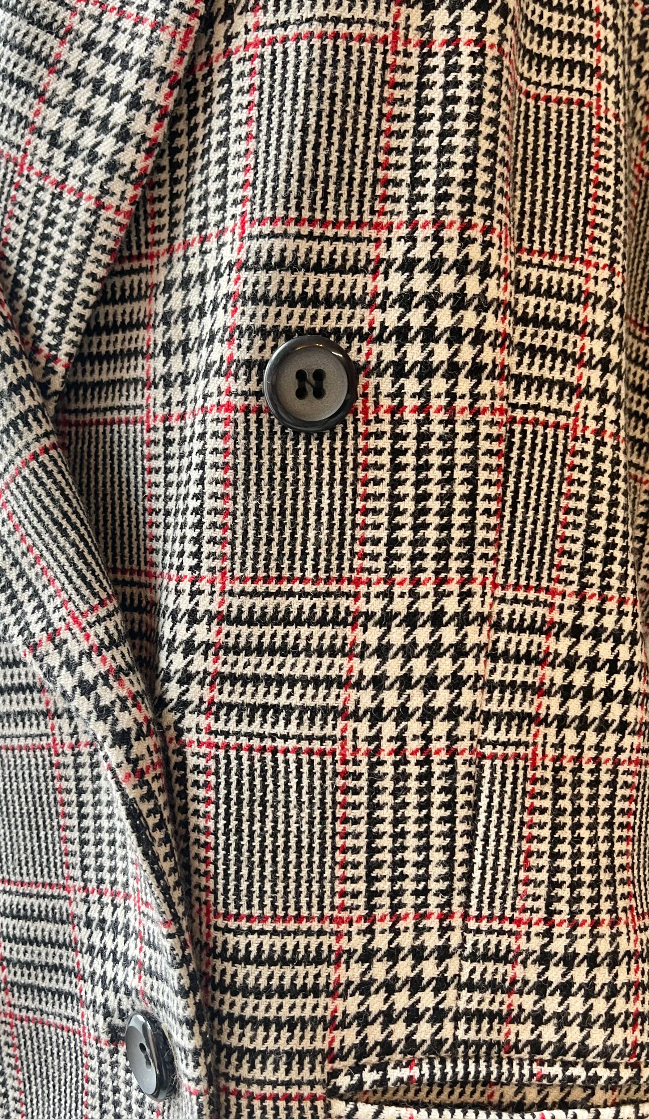 Amanda Smith 90s Vintage Wool Houndstooth Plaid Blazer | Size 14