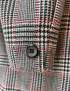 Amanda Smith 90s Vintage Wool Houndstooth Plaid Blazer | Size 14