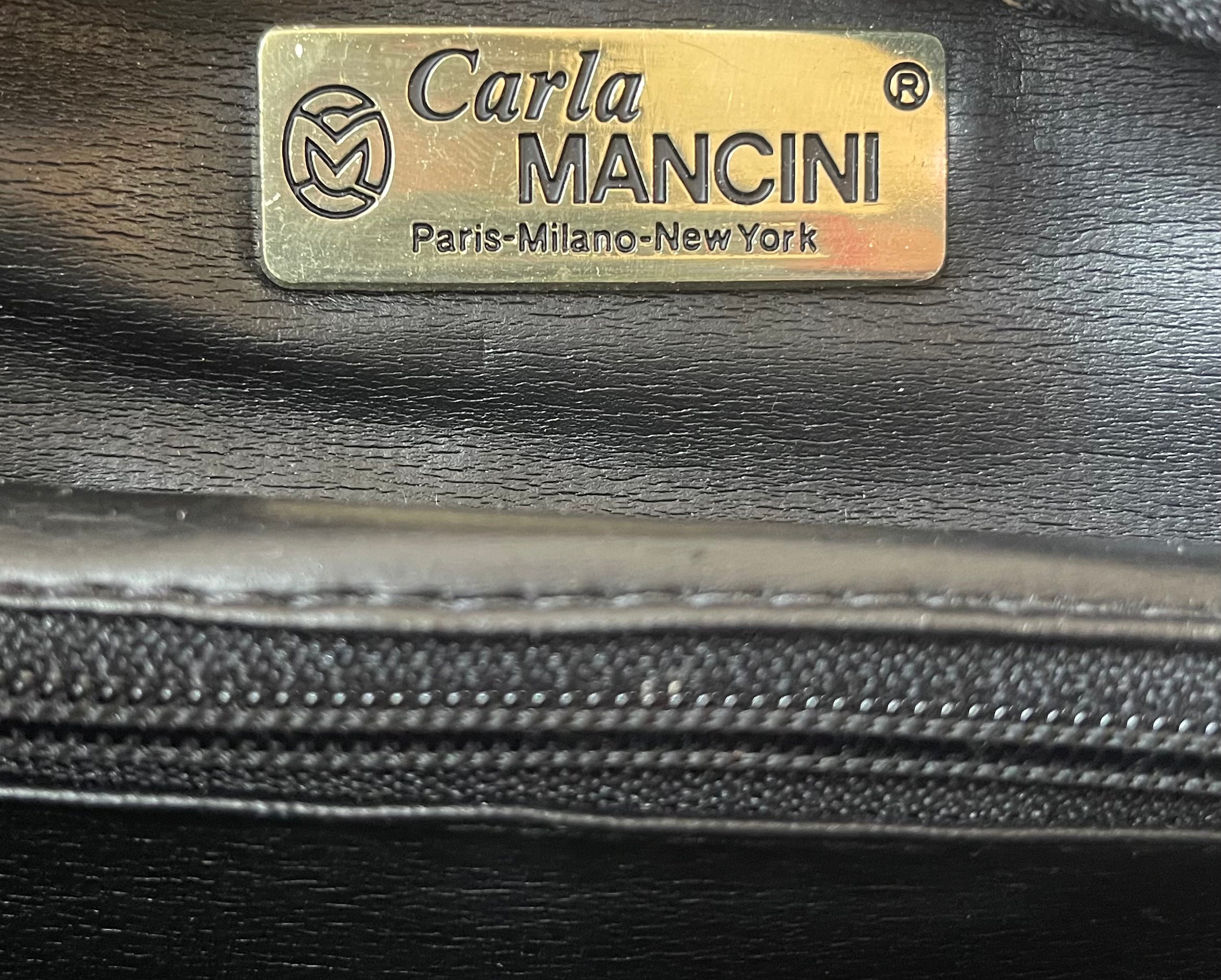 Carla Mancini Croc Embossed Lock Compartment Handbag