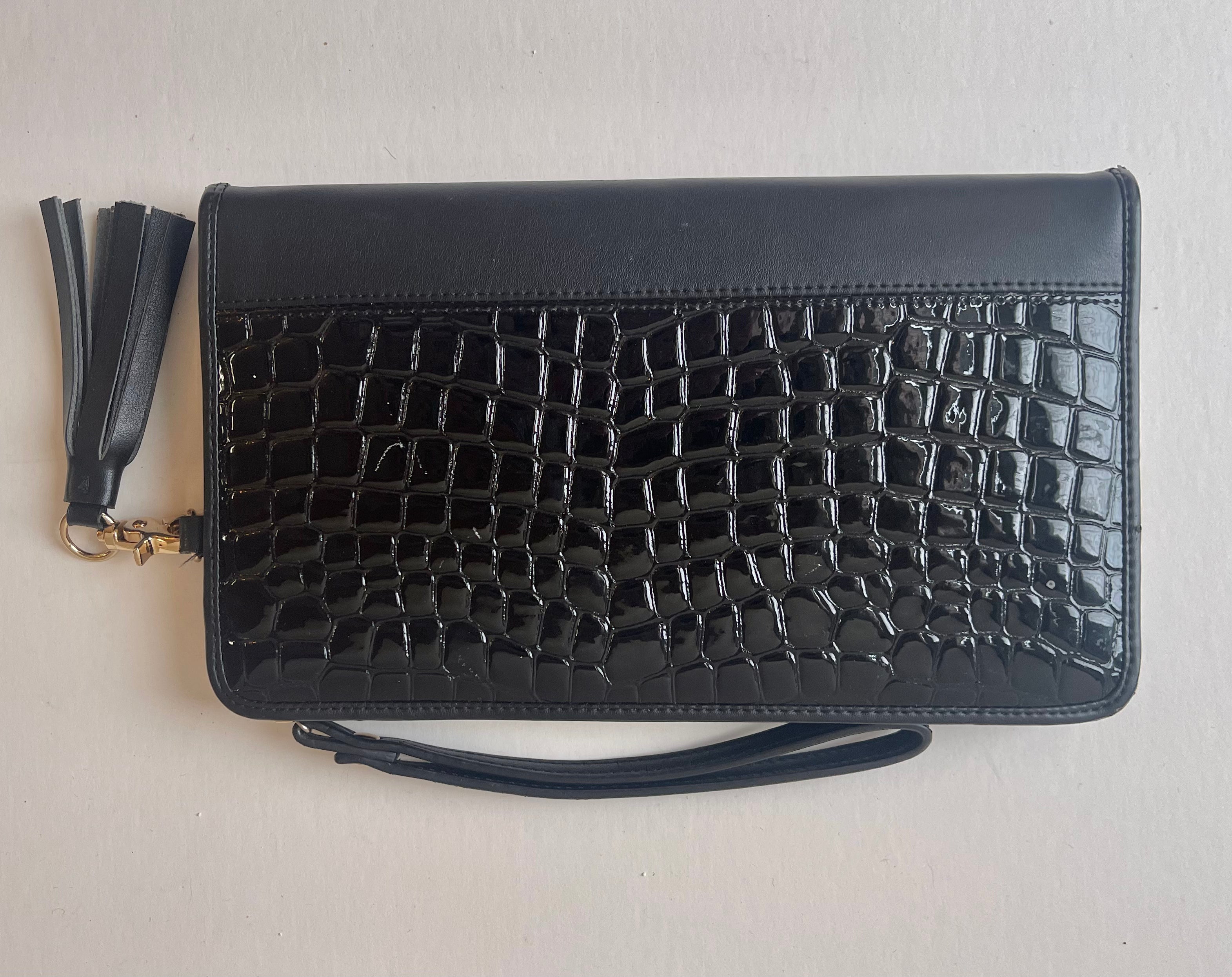 Spartina NEW Croc Embossed Patent Leather Clutch
