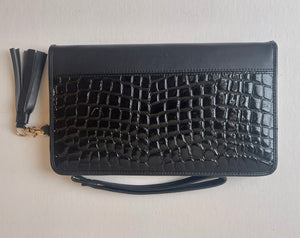 Spartina NEW Croc Embossed Patent Leather Clutch