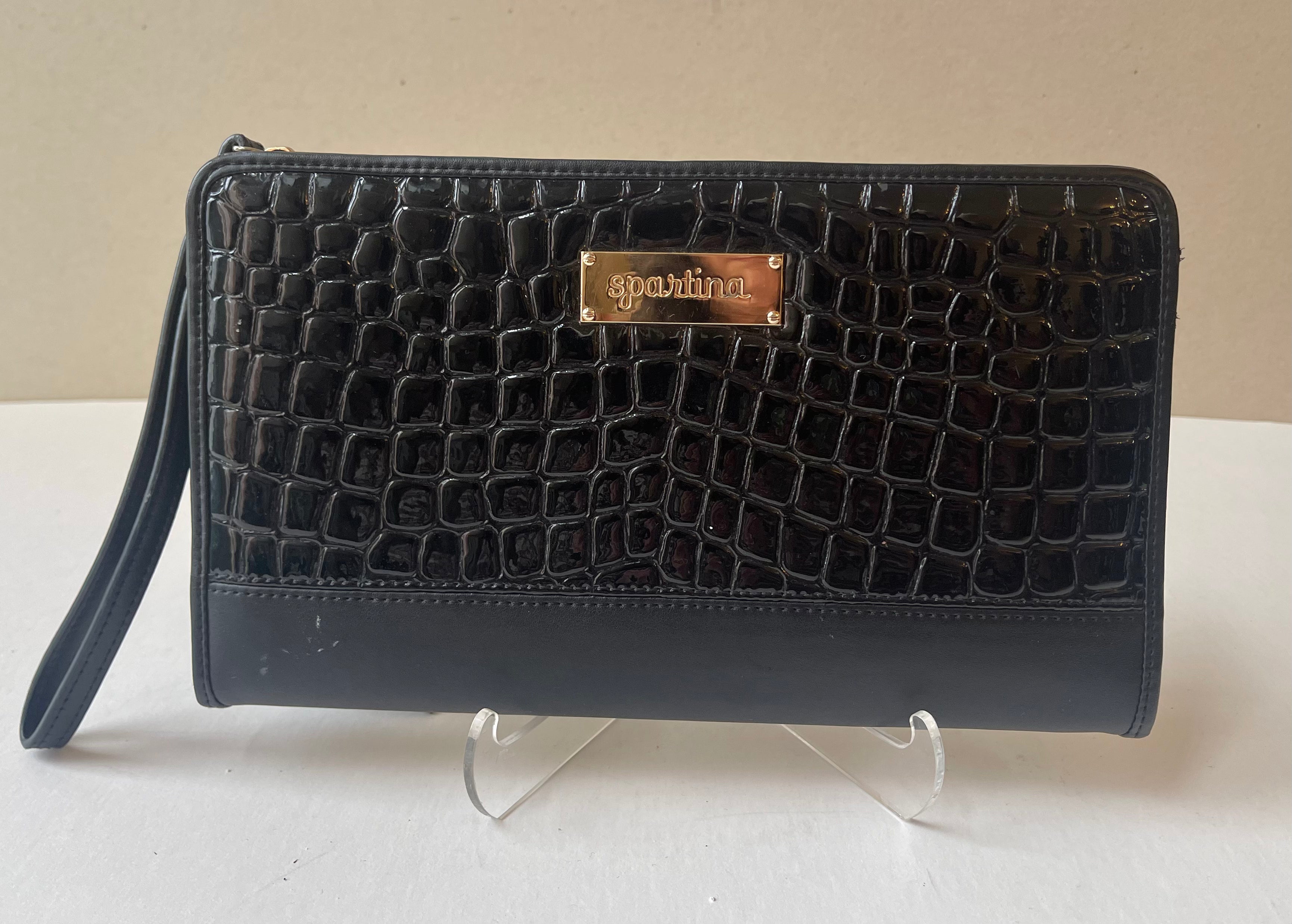 Spartina NEW Croc Embossed Patent Leather Clutch