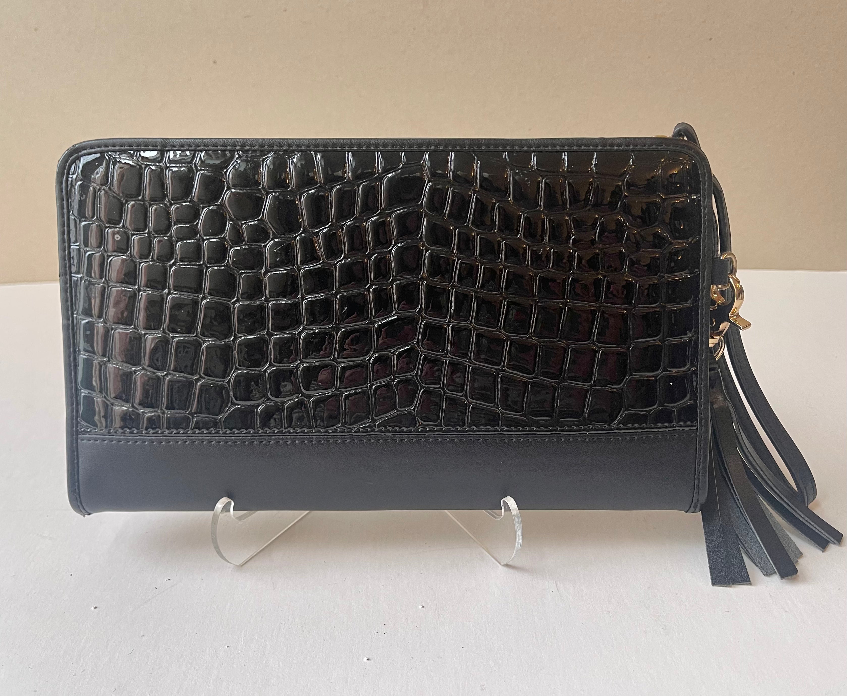 Spartina NEW Croc Embossed Patent Leather Clutch