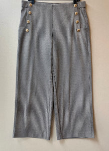 Jules & Leopold Cropped Knit Houndstooth Button Pants | Size Large