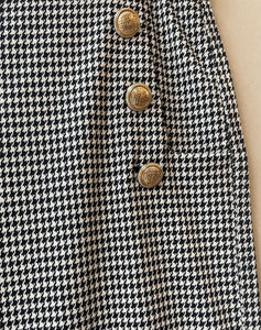 Jules & Leopold Cropped Knit Houndstooth Button Pants | Size Large