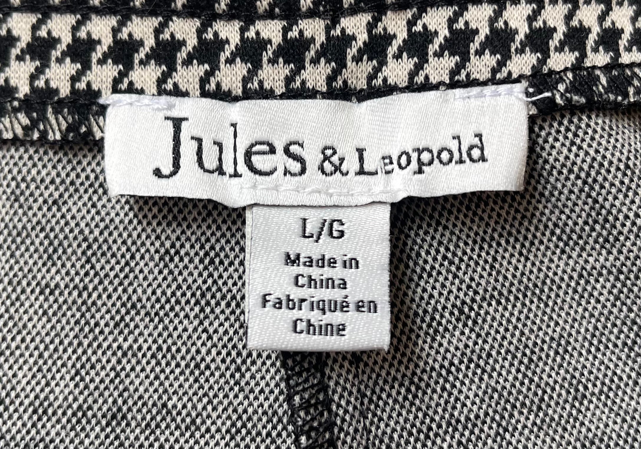 Jules & Leopold Cropped Knit Houndstooth Button Pants | Size Large