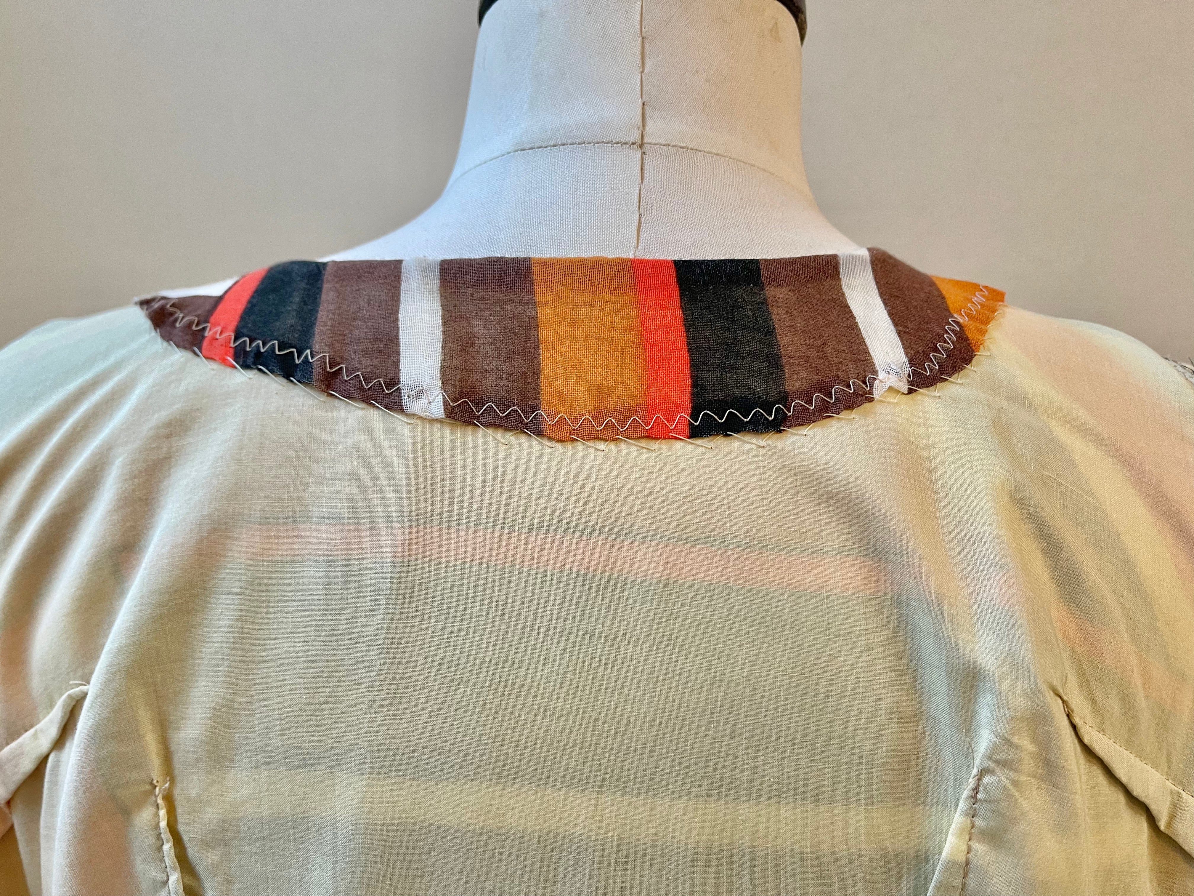 Handmade 60/70s Striped Fit n Flare Dress | Size M