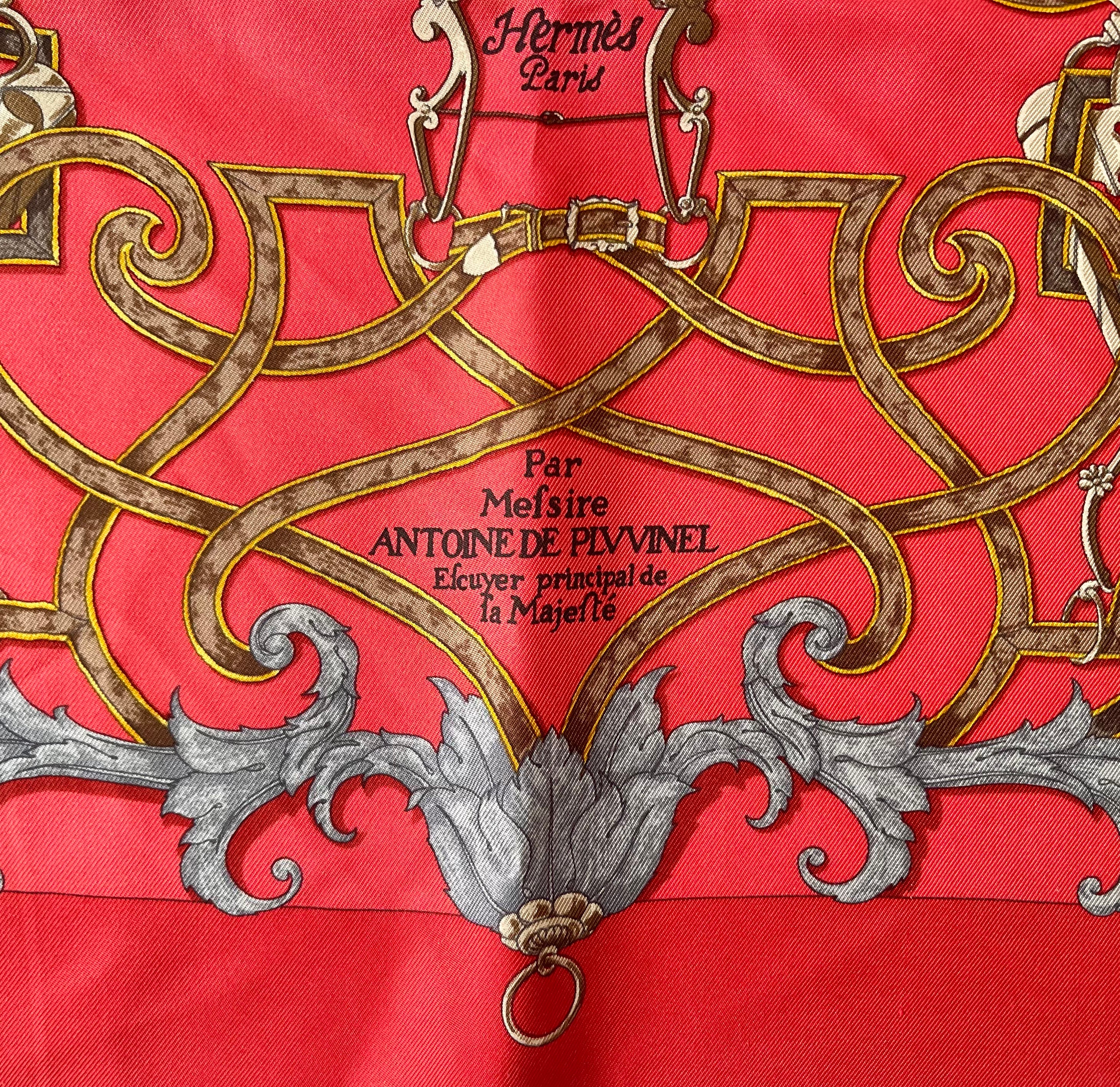 Hermes Silk Red Pattern Scarf (Pre-Owned - NEW with box)