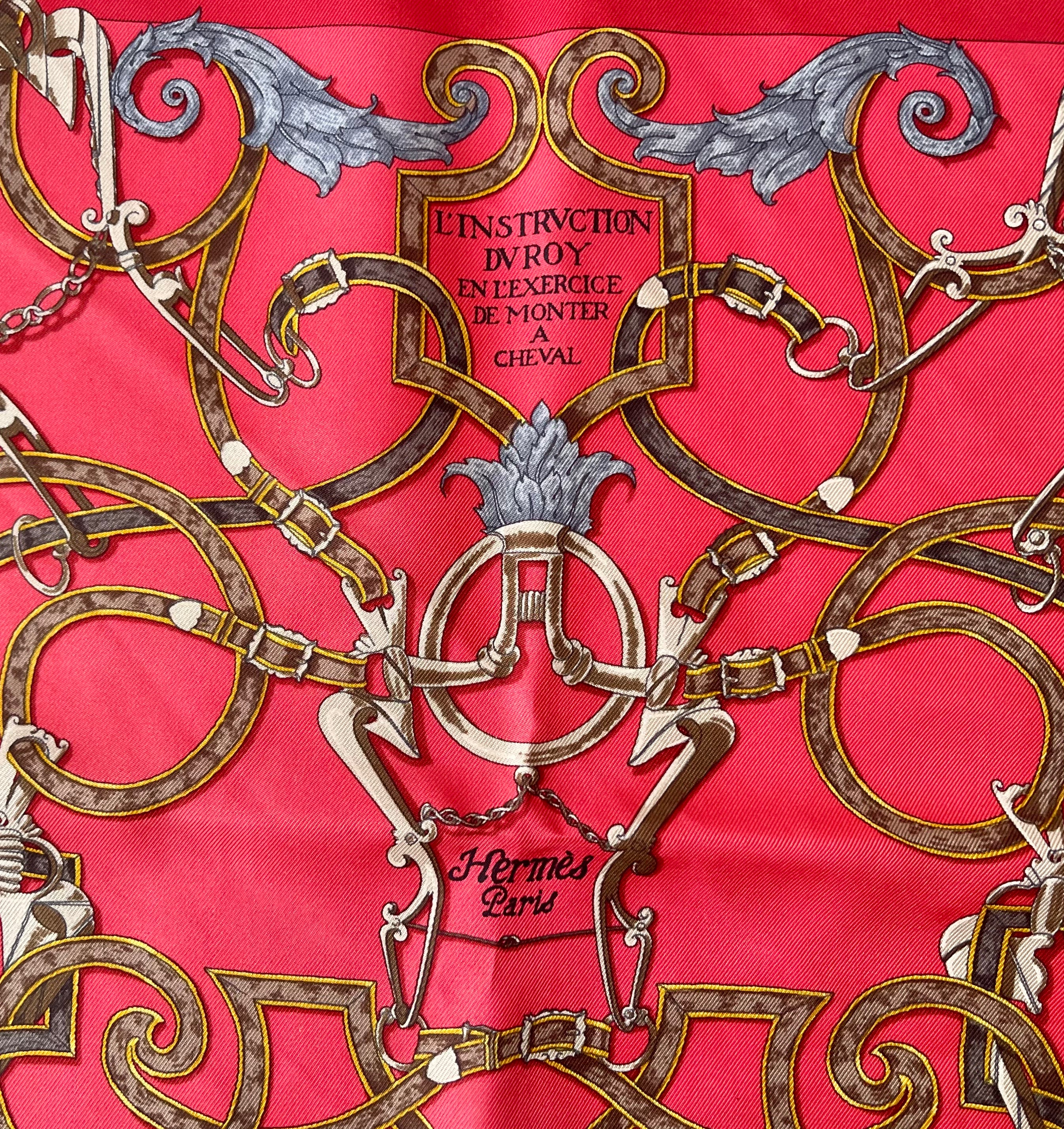 Hermes Silk Red Pattern Scarf (Pre-Owned - NEW with box)