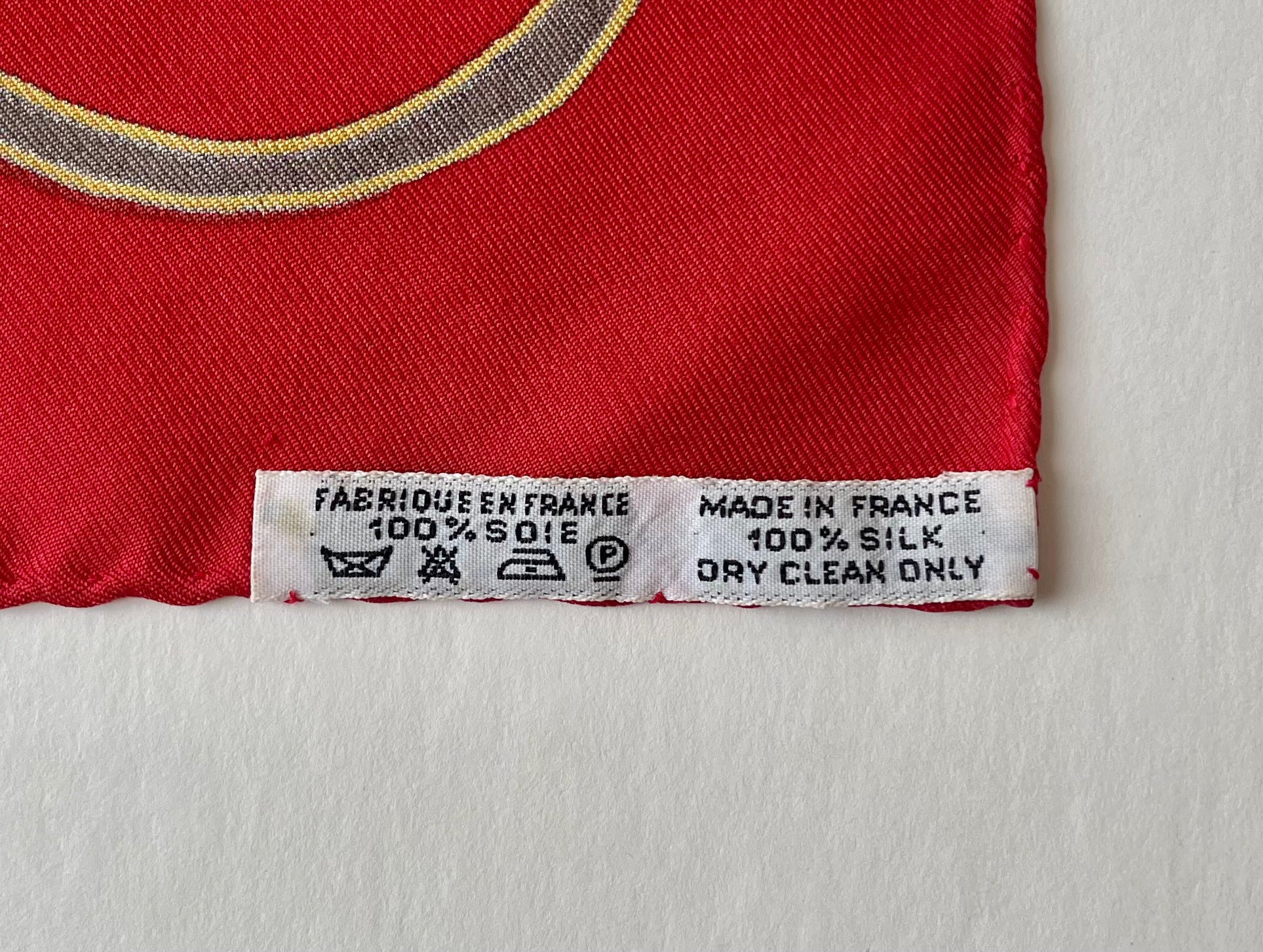 Hermes Silk Red Pattern Scarf (Pre-Owned - NEW with box)