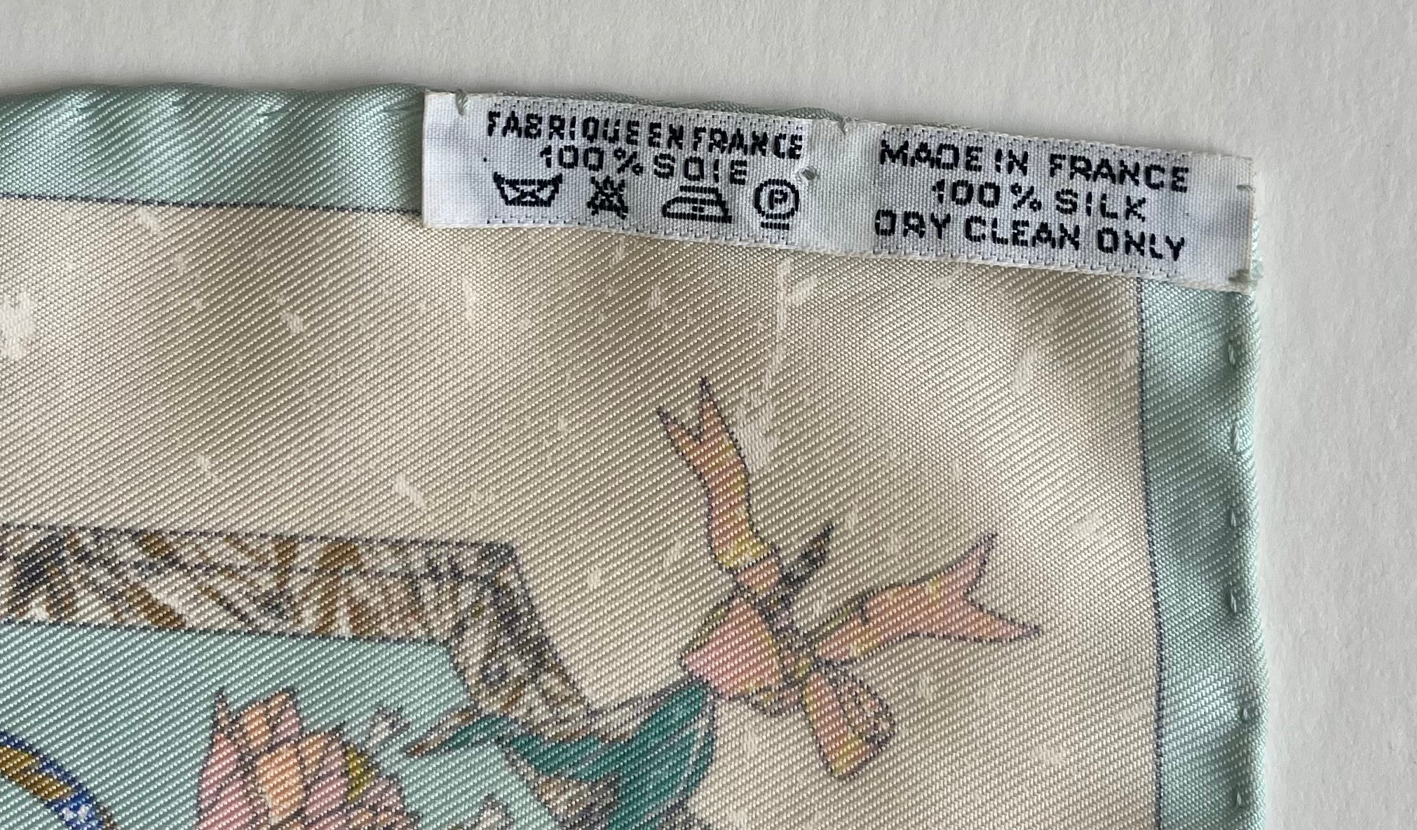 Hermes Silk Powder Blue Pattern Scarf (Pre-Owned - NEW with box)