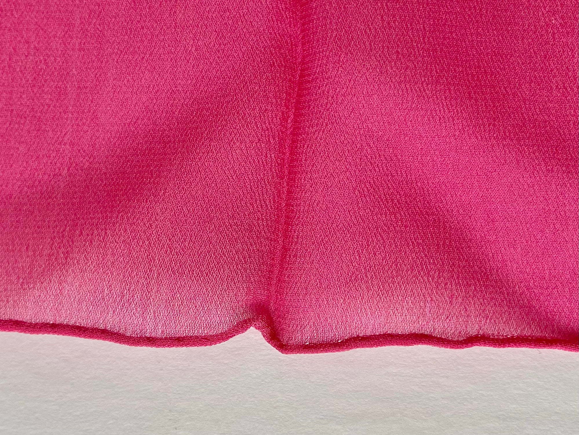 Vintage Silk Crepe Hand-Painted Print Square Scarf