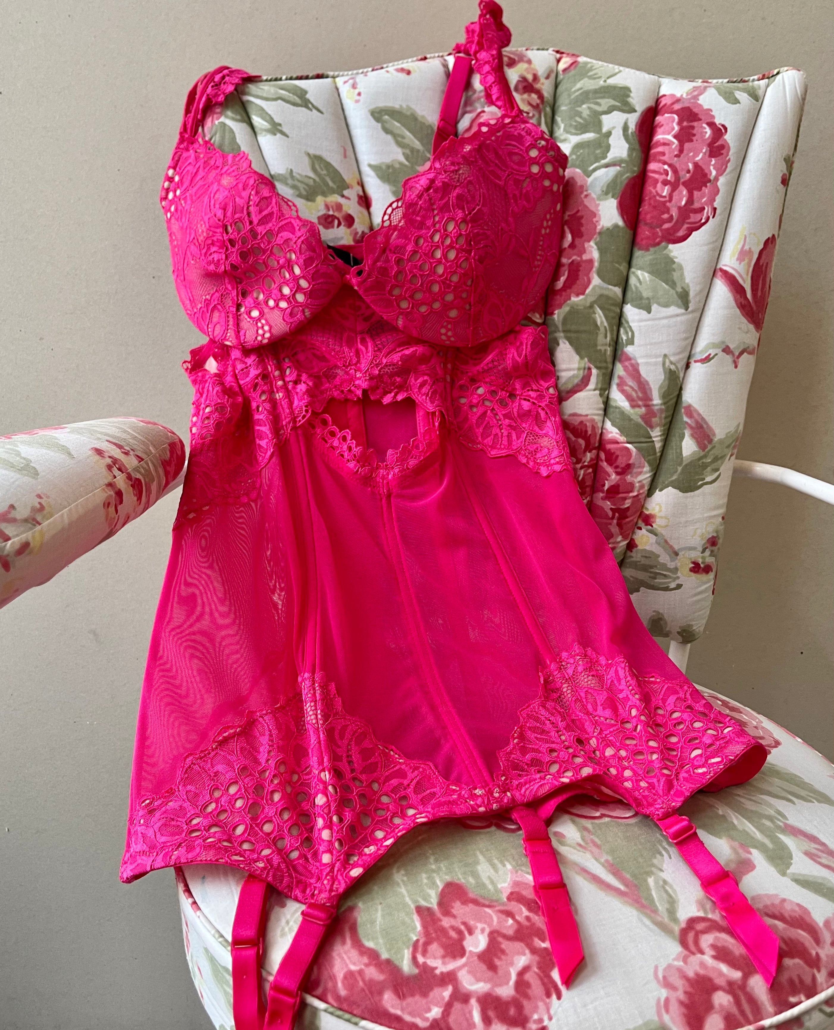 Victoria's Secret Hot Pink Lingerie Corset | Size 36C