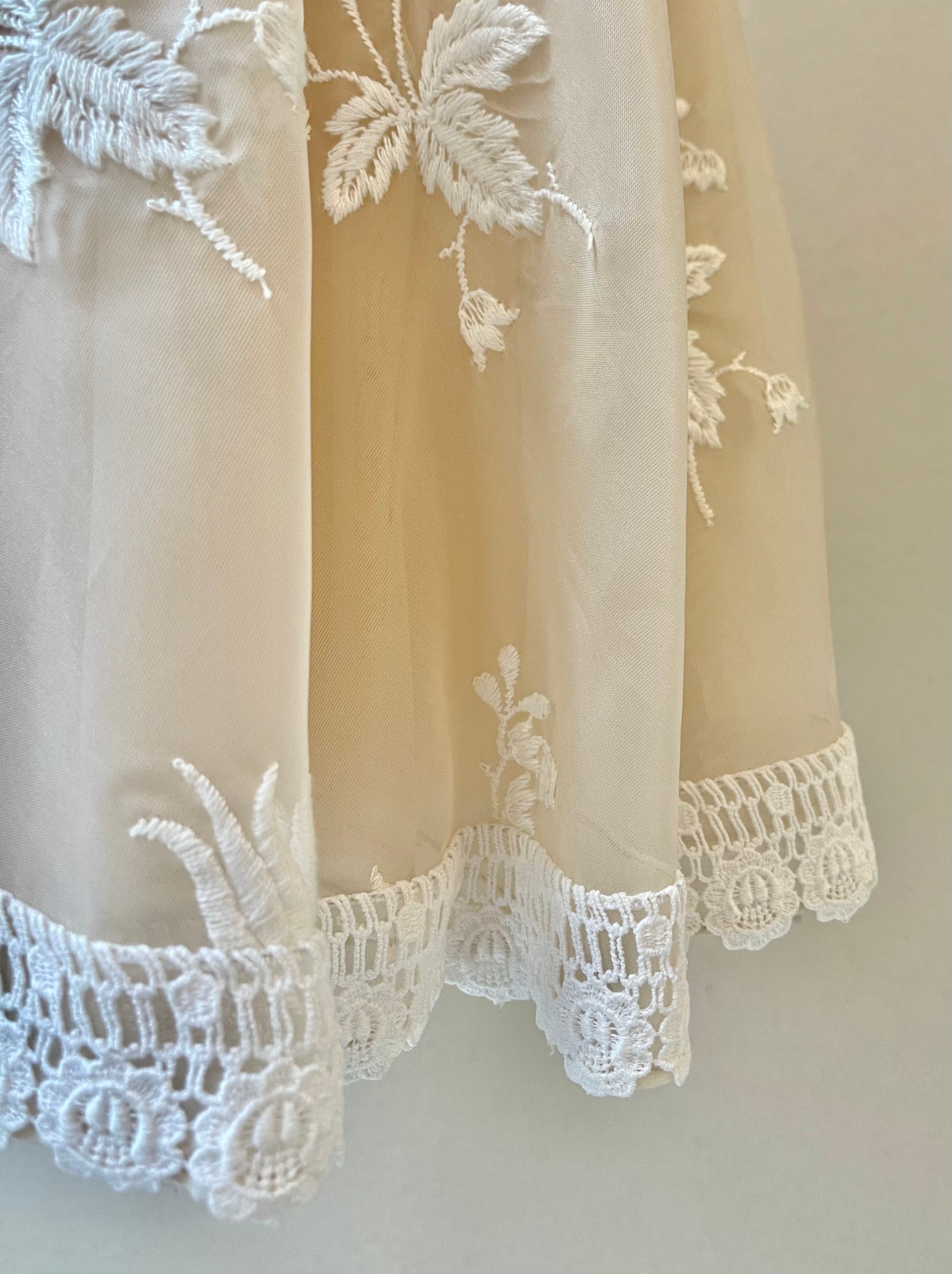 Mr. Frank 1960s Embroidered Organza and Lace Cocktail Dress | Size Small