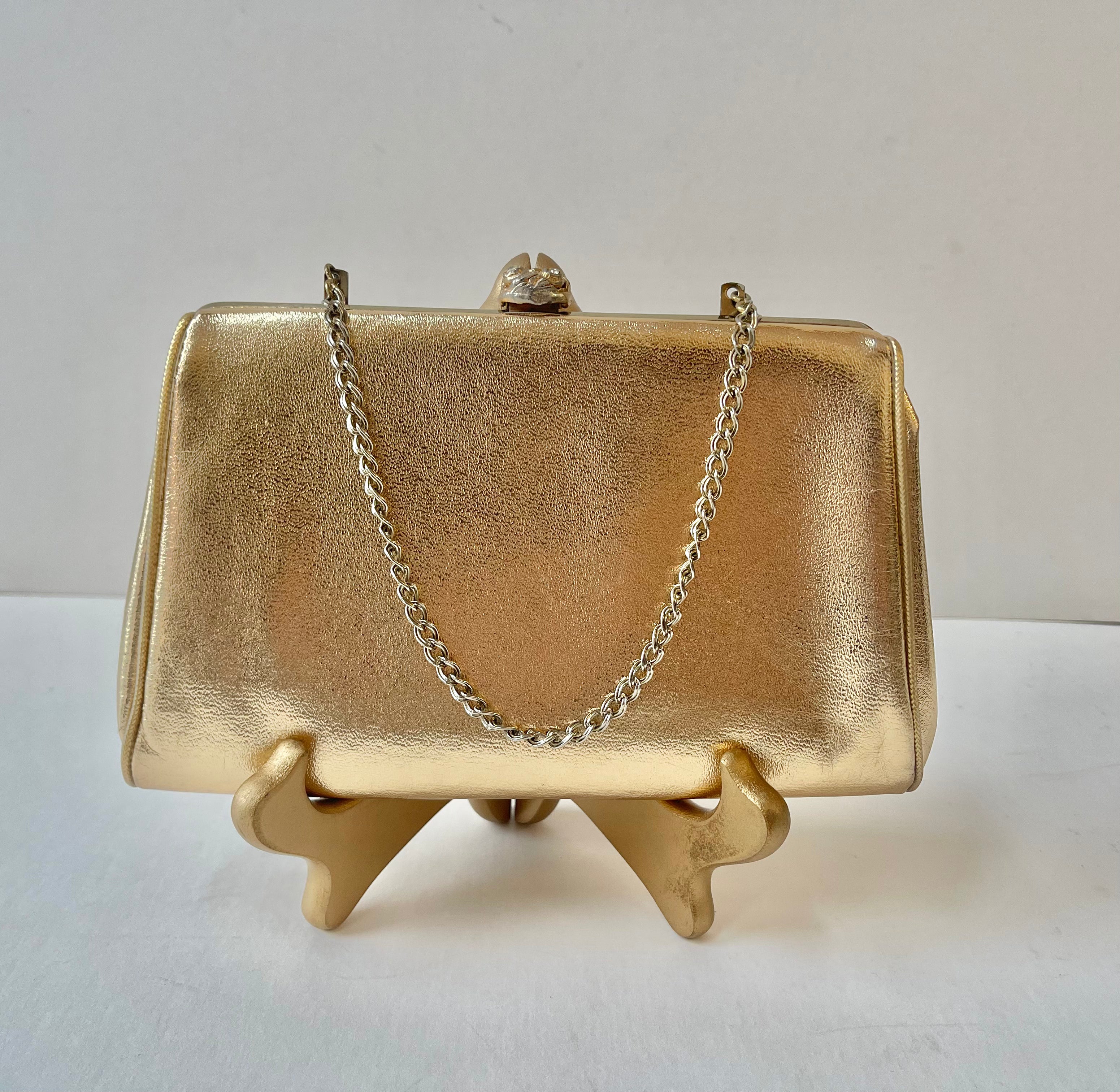 Vintage 1960s Gold Lamé  Evening Bag