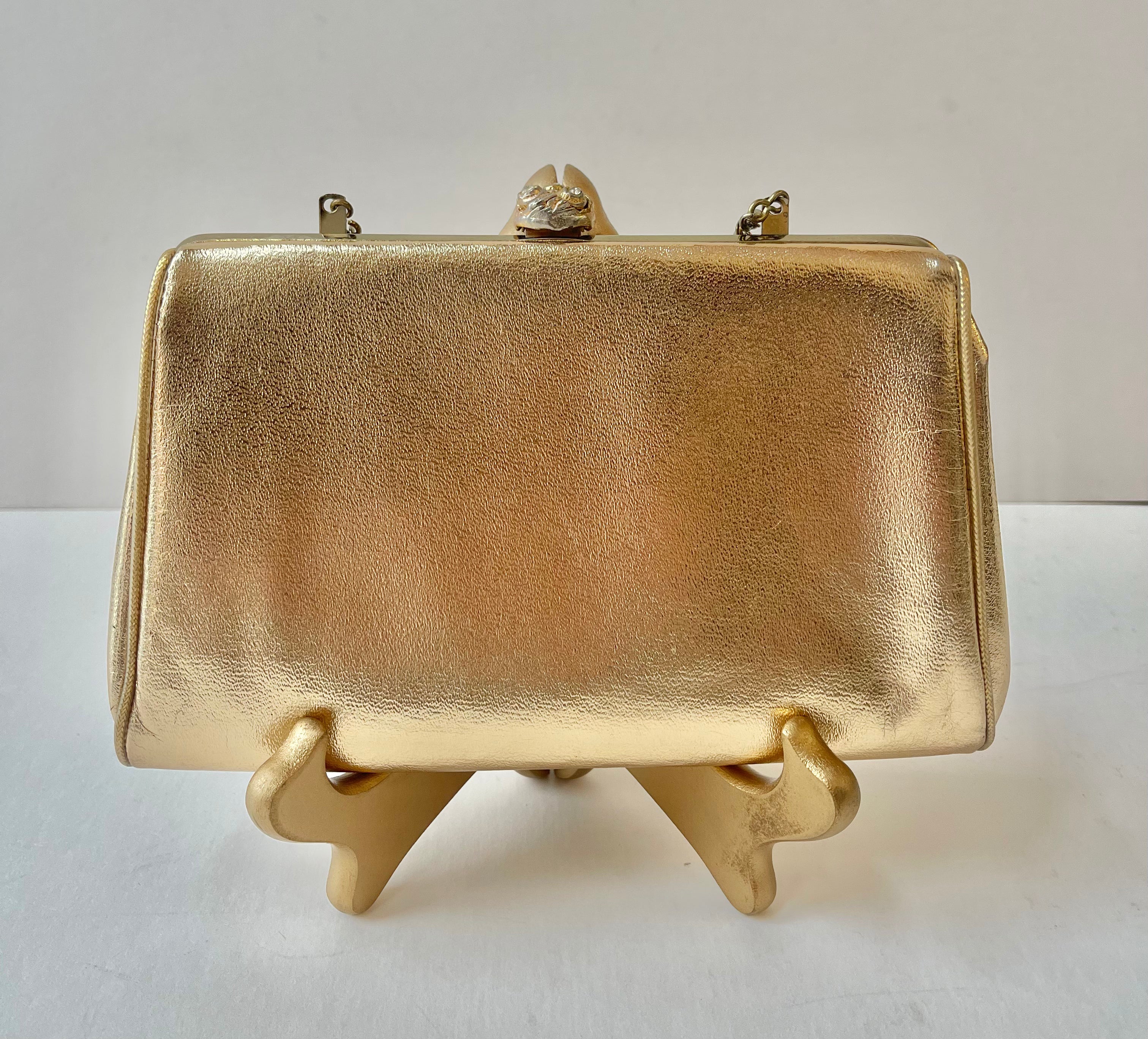Vintage 1960s Gold Lamé  Evening Bag