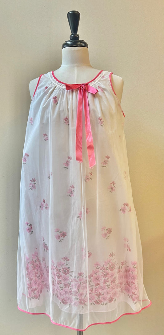 Aristocraft Vintage 60s Floral Bow Nightgown | Size Medium