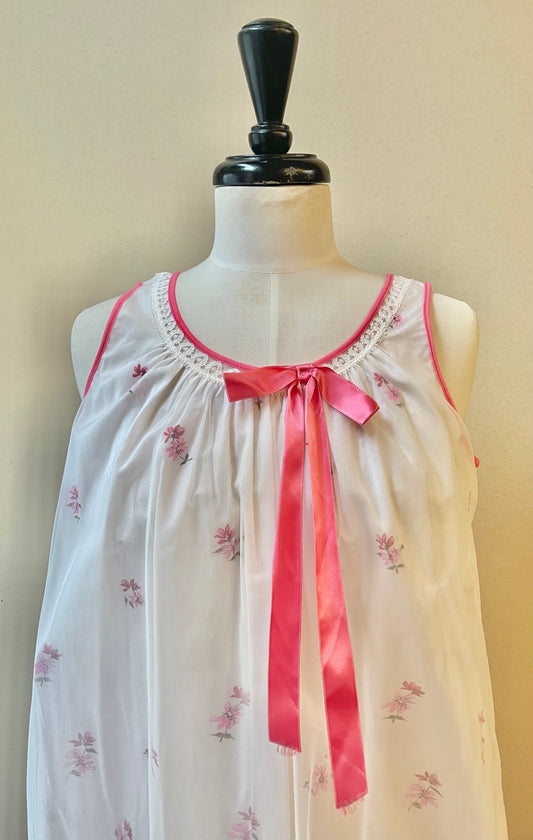 Aristocraft Vintage 60s Floral Bow Nightgown | Size Medium
